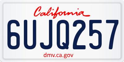 CA license plate 6UJQ257