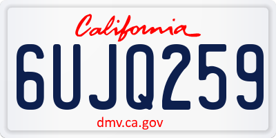 CA license plate 6UJQ259
