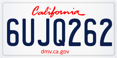 CA license plate 6UJQ262