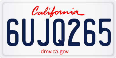 CA license plate 6UJQ265