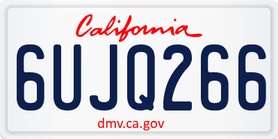 CA license plate 6UJQ266