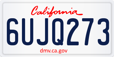 CA license plate 6UJQ273