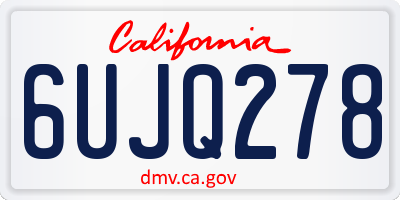 CA license plate 6UJQ278