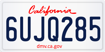 CA license plate 6UJQ285