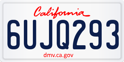 CA license plate 6UJQ293