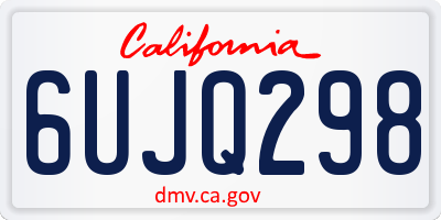 CA license plate 6UJQ298