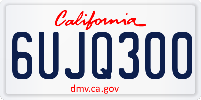 CA license plate 6UJQ300