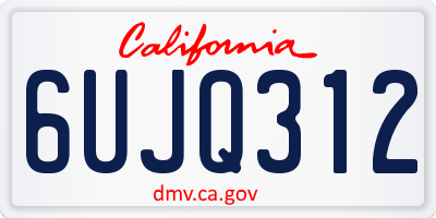 CA license plate 6UJQ312