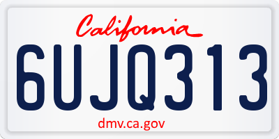 CA license plate 6UJQ313
