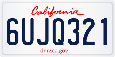 CA license plate 6UJQ321