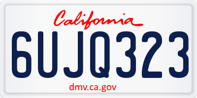 CA license plate 6UJQ323