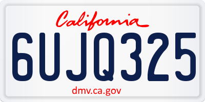 CA license plate 6UJQ325