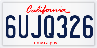 CA license plate 6UJQ326