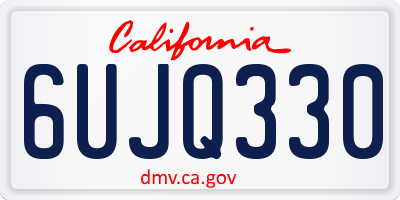 CA license plate 6UJQ330