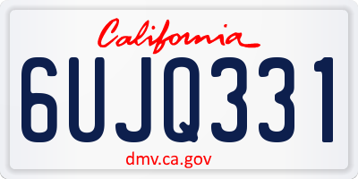 CA license plate 6UJQ331