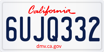 CA license plate 6UJQ332