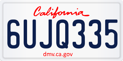 CA license plate 6UJQ335