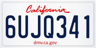 CA license plate 6UJQ341