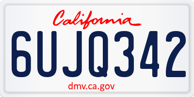 CA license plate 6UJQ342