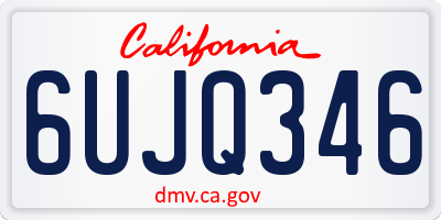 CA license plate 6UJQ346