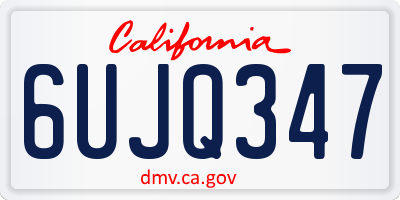 CA license plate 6UJQ347