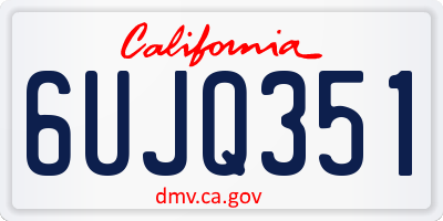 CA license plate 6UJQ351