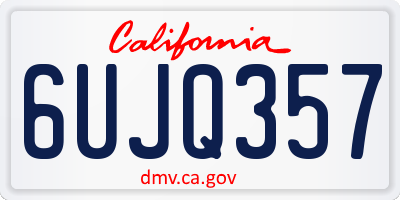 CA license plate 6UJQ357