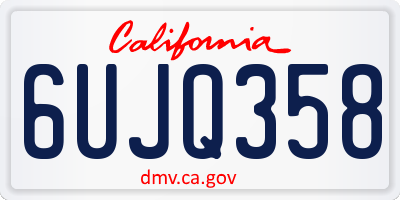 CA license plate 6UJQ358
