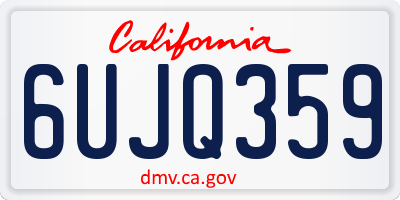 CA license plate 6UJQ359