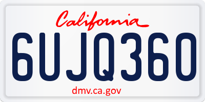 CA license plate 6UJQ360