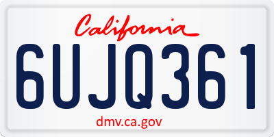 CA license plate 6UJQ361