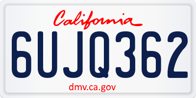 CA license plate 6UJQ362