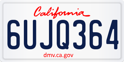 CA license plate 6UJQ364