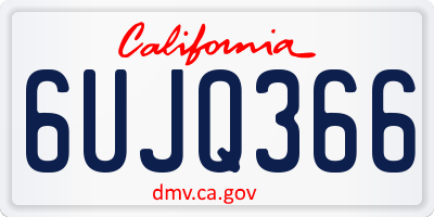 CA license plate 6UJQ366