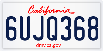 CA license plate 6UJQ368