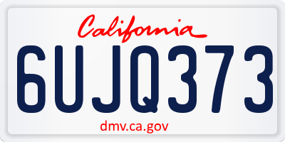 CA license plate 6UJQ373
