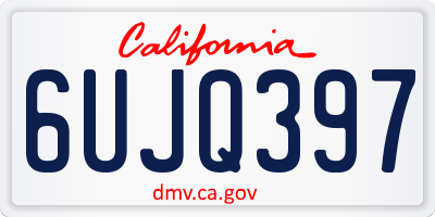 CA license plate 6UJQ397