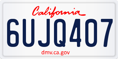 CA license plate 6UJQ407