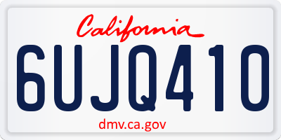 CA license plate 6UJQ410