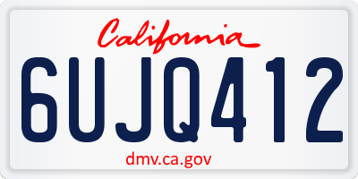 CA license plate 6UJQ412