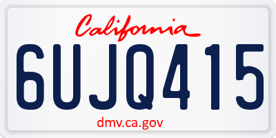 CA license plate 6UJQ415