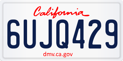 CA license plate 6UJQ429