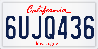 CA license plate 6UJQ436