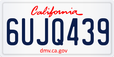 CA license plate 6UJQ439
