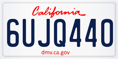 CA license plate 6UJQ440