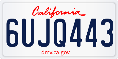 CA license plate 6UJQ443