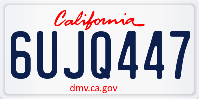 CA license plate 6UJQ447