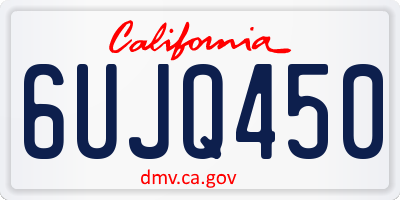 CA license plate 6UJQ450