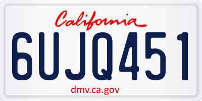 CA license plate 6UJQ451