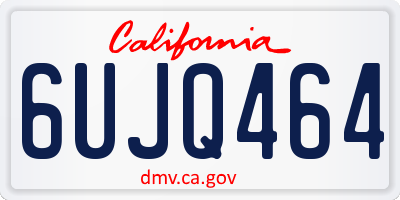 CA license plate 6UJQ464